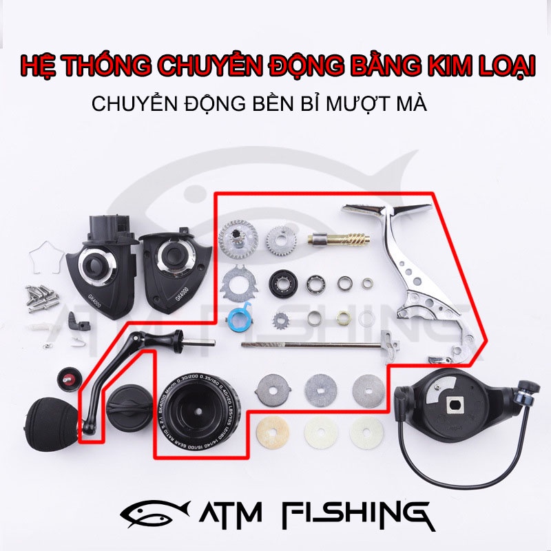 Máy Câu Cá Đứng GK Tay Cầm Kim Loại Đảo Chiều Cao Cấp