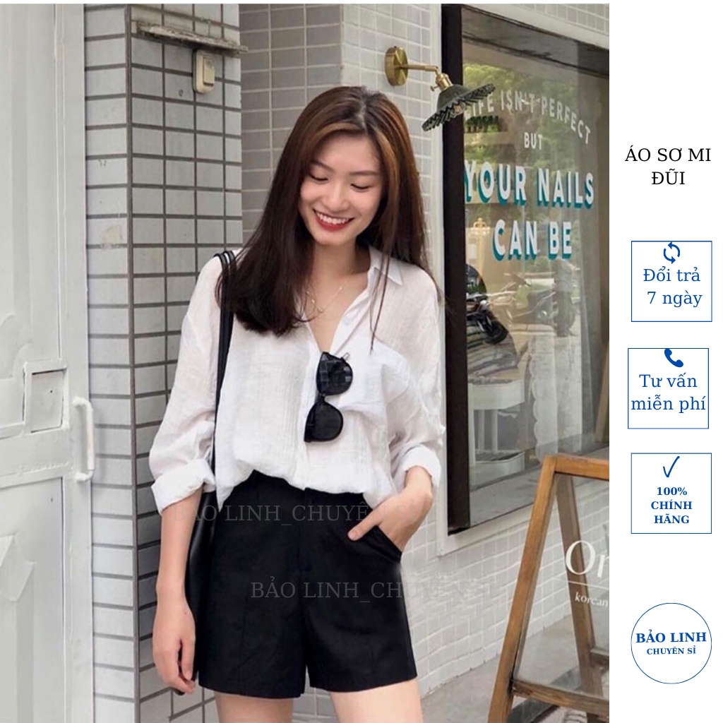 Áo Sơ Mi Học Sinh Dài Tay Form Rộng, Áo Trắng Nữ ulzzang vintage hàn quốc Đi Làm Đi Học