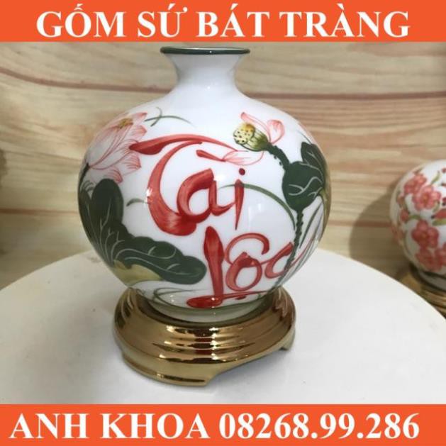 Bình hút tài lộc mini gốm thủ công  Bát Tràng - Gốm sứ Bát Tràng Anh Khoa