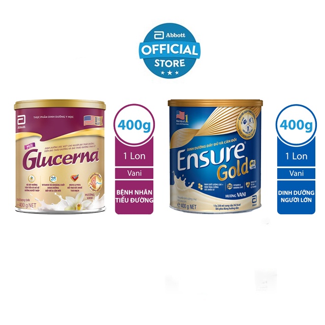 Combo Sữa bột Ensure Gold và Glucerna (HMB)  Abbott 400g