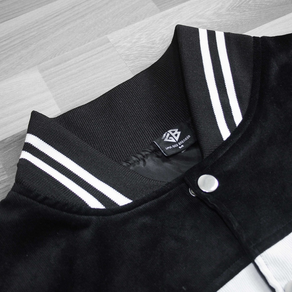 Black White 8 Varsity Áo Khoác Số 8 Đen Trắng iMA God Breaker Local Brand