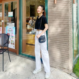 Áo thun croptop basic Zareen THU50 ĐEN