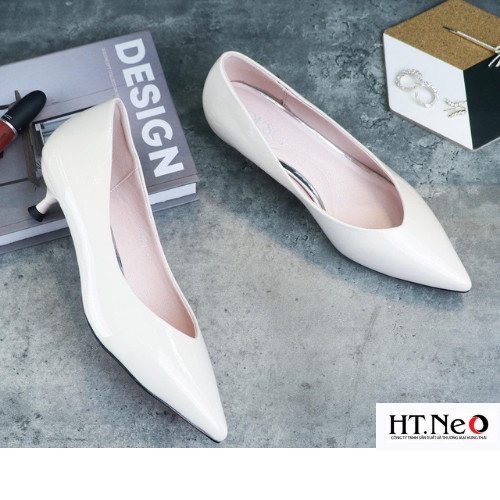 Giày cao gót mũi nhọn HT.NEO Thiết kế da bóng, đế cao 2cm, đường nét tinh tế CS231