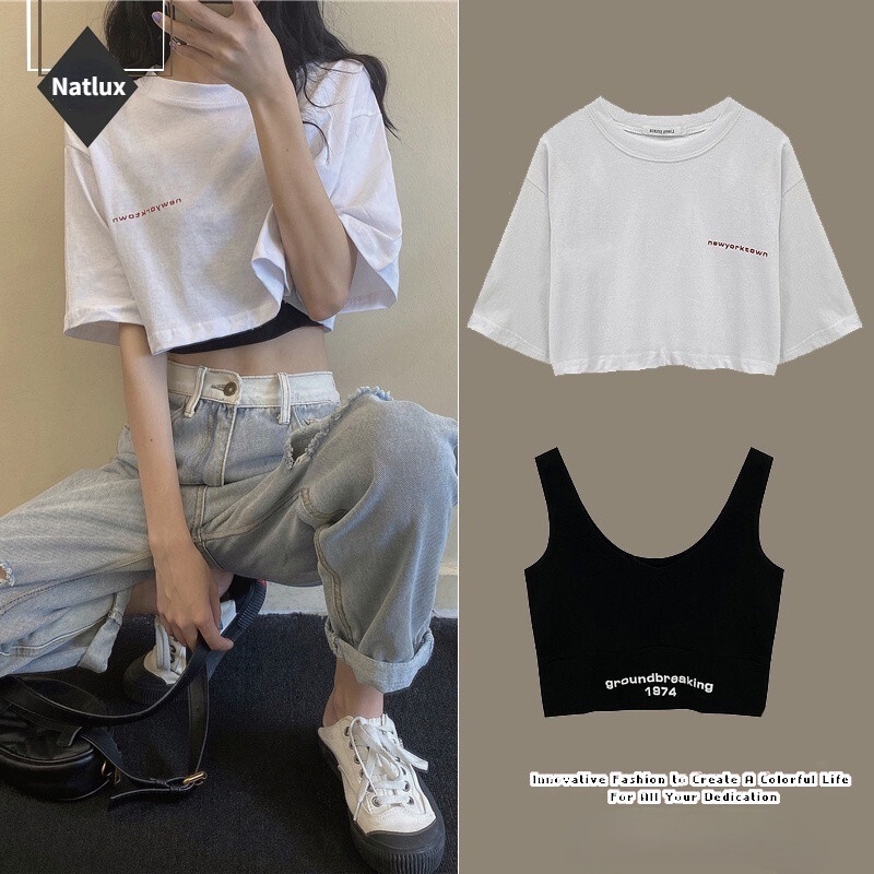 Áo Thun Ngắn Dáng Rộng Phong Cách Hàn Quốc Thời Trang Mùa Hè 2022 Mới