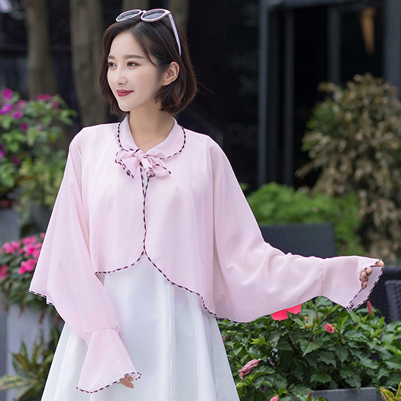 Áo Choàng Chiffon Chống Nắng/Tia UV Thoáng Khí Thời Trang Mùa Hè