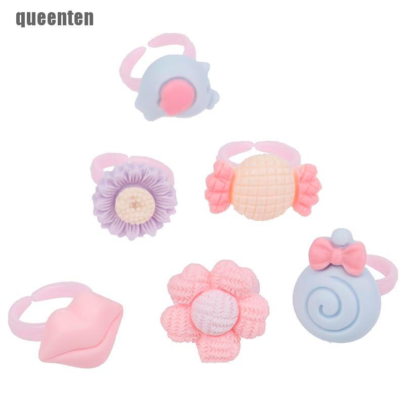 Hộp 20 Nhẫn Nhựa Nhiều Loại Cho Bé Gái