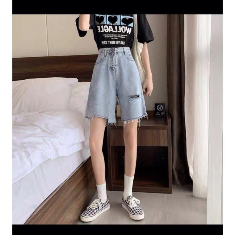 💯Quần Jeans Ngố Rách Ullzang 1 Line đẹp ྇