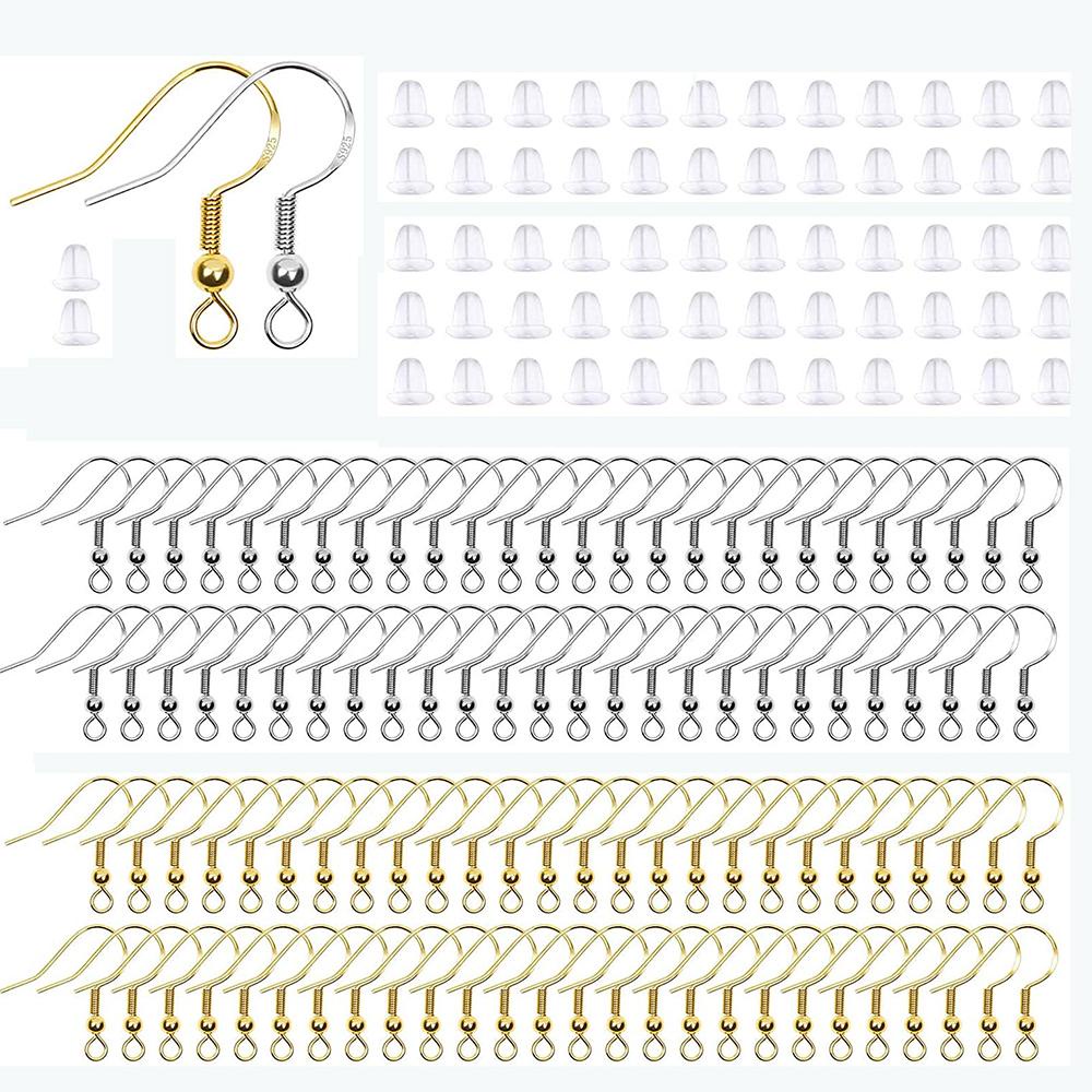 Bộ 100 / 50 Đôi Bông Tai Chất Liệu Silicone 925 Hình Cá|Khuyên Tai Chất Liệu Trong Suốt