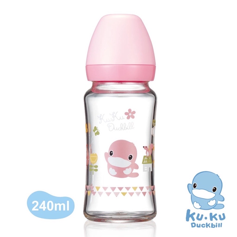 Bình sữa thuỷ tinh cổ rộng KUKU KU5865 - 240ml