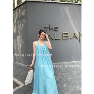Đầm maxi cổ yếm hở lưng