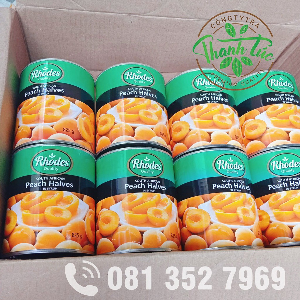 Đào Ngâm Rhodes Lon 825gr