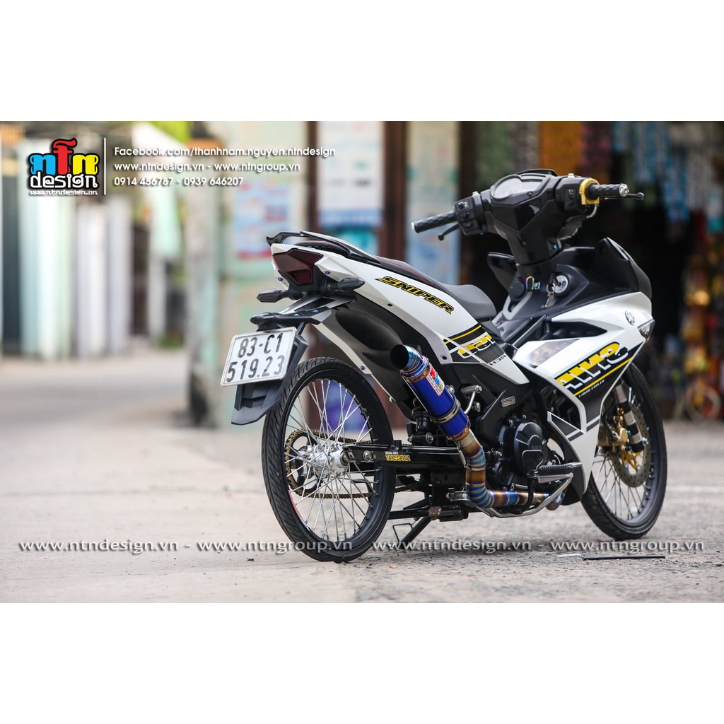 Tem rời Exciter 150 trắng vàng đen Sniper , tem 3 lớp cao cấp, ảnh thực tế