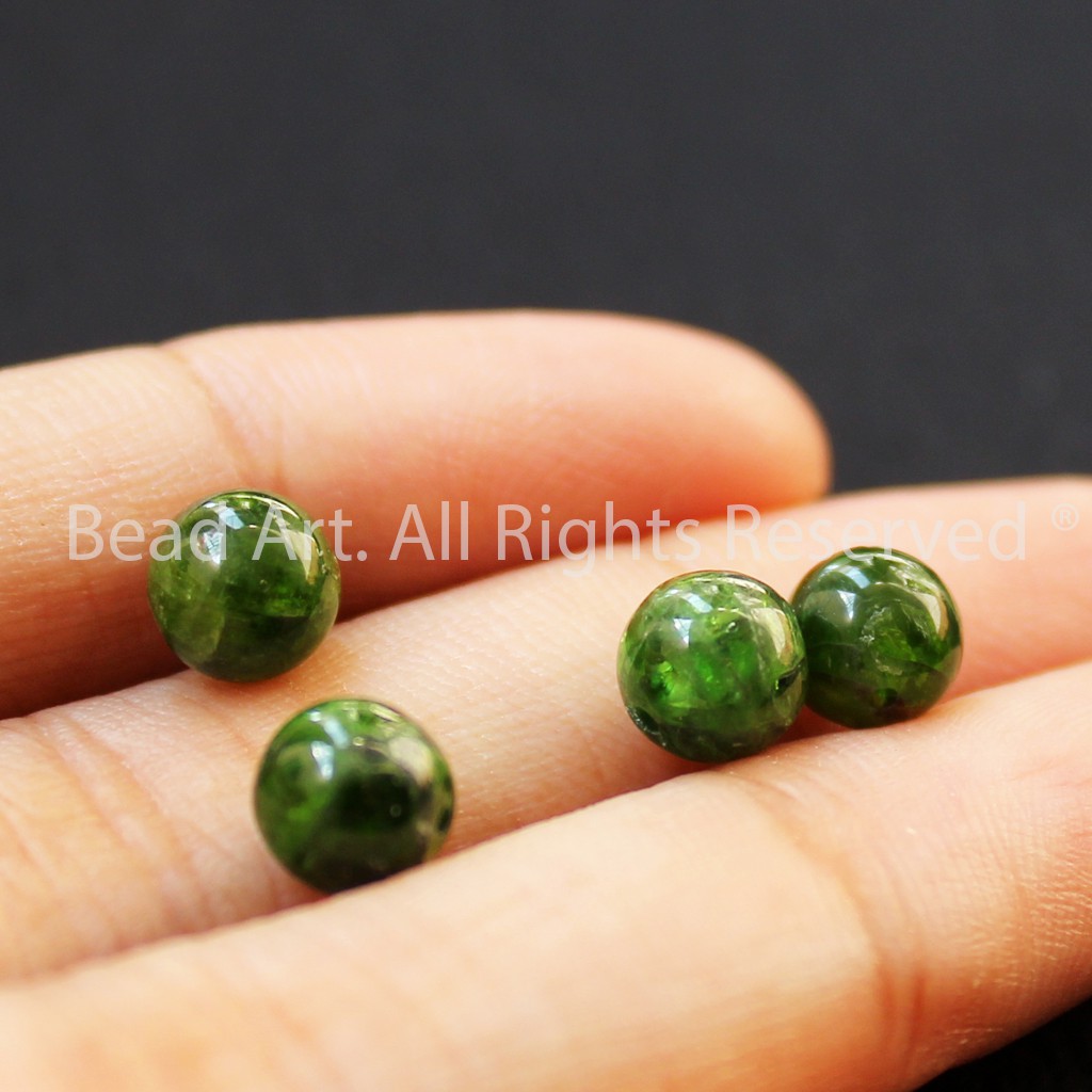 Diopside Xanh Lá 6mm, Vòng Tay Phong Thuỷ, Chuỗi Hạt, Mệnh Mộc, Hoả S37 - Bead Art