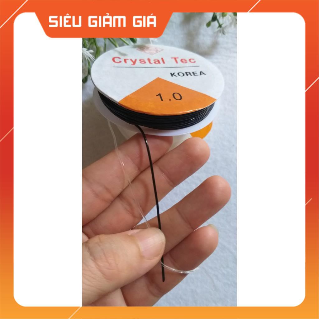 [siêu sale] Dây cước trong suốt co giãn 1mm xâu vòng hạt loại 1