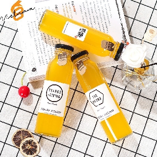 Combo 3 chai thủy tinh nắp vặn màu vàng 350 ml đựng sữa, nước trái cây và đồ khô