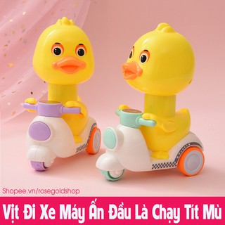 Đồ Chơi Vịt Đi Xe Máy Ấn Đầu Là Chạy Tít Mù Cực Vui giá rẻ