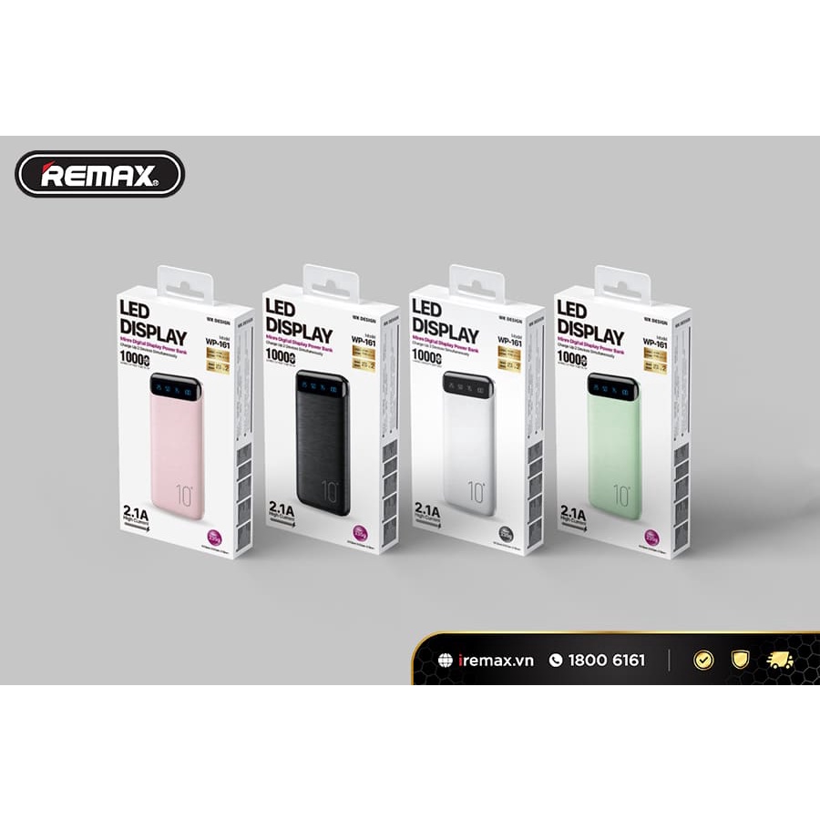 Sạc dự phòng Remax WP-161 dung lượng 10.000mAh , Pin sạc nhanh chính hãng - Beetech