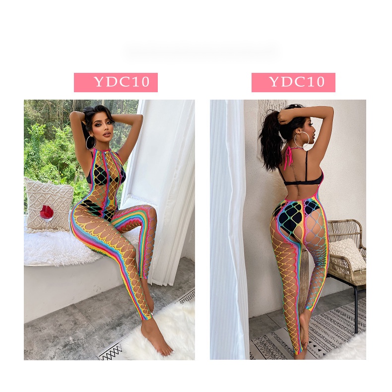 Bộ Đồ Bơi Một Mảnh Dạng Lưới Kẻ Sọc Nhiều Màu Co Giãn Cao Xuyên Thấu Gợi Cảm