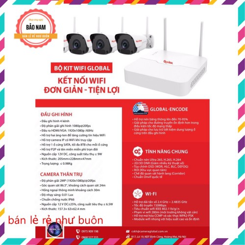 Bộ kit camera wifi Global NVR-0104M-W/TAG-i32l3-FP40-W