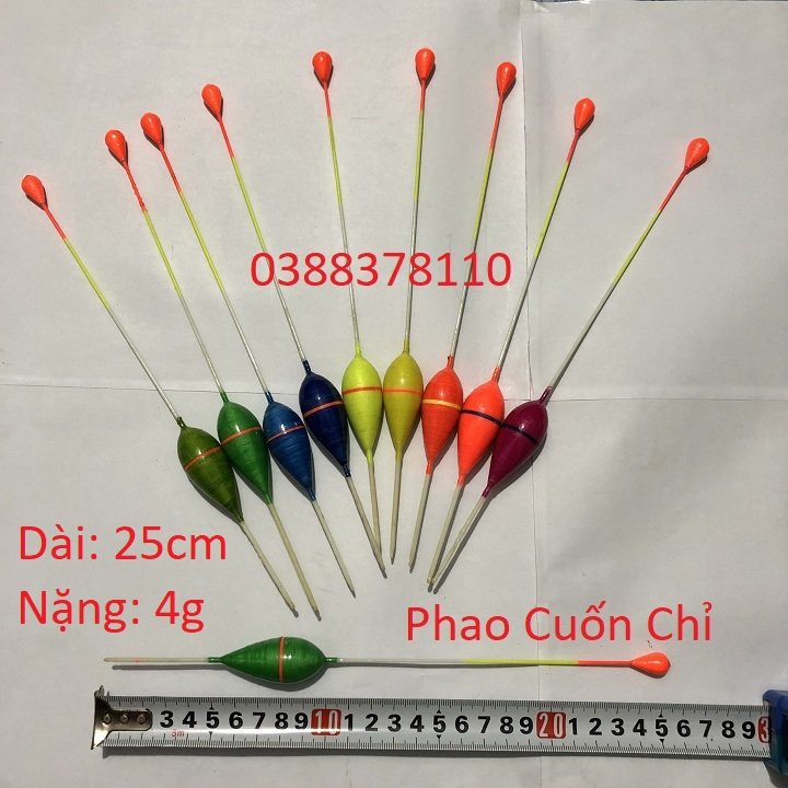 Phao Câu Cá Cuốn Chỉ Bầu Nhỏ Dài 25cm, Câu Lục, Câu Lăng Xê - PC 5