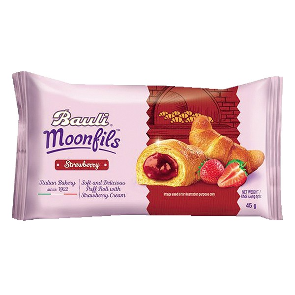 Bánh Sừng Bò Bauli Moonfils Nhân Dâu, Socola Và Vani Gói 45G