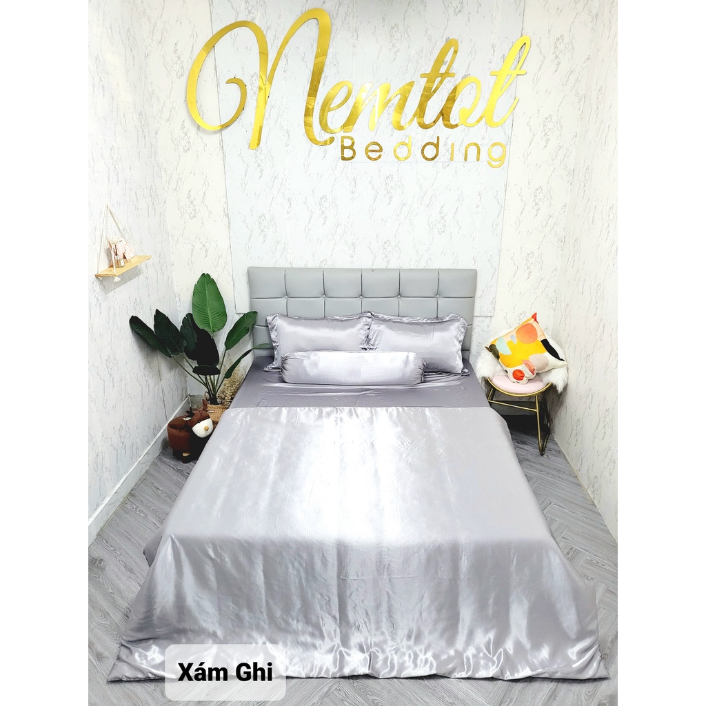 🔥HOT🔥Chăn Ga Phi Lụa Thái Tuấn Cao Cấp Loại 1 Siêu Mát Mịn Đủ Size Nệm, Bộ 4, 5 Món Chăn  Chần Bông _Nemtot Bedding