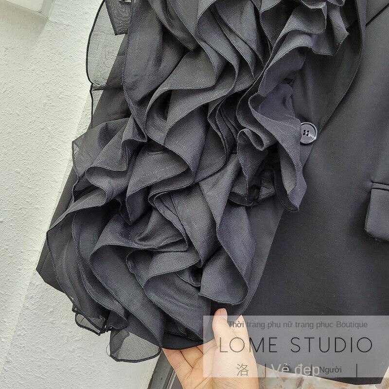 Áo Khoác Không Tay Dáng Rộng Viền Ren Nhún Bèo Thời Trang Mùa Xuân Hàng Mới 2022 Dành Cho Bạn Nữ | BigBuy360 - bigbuy360.vn