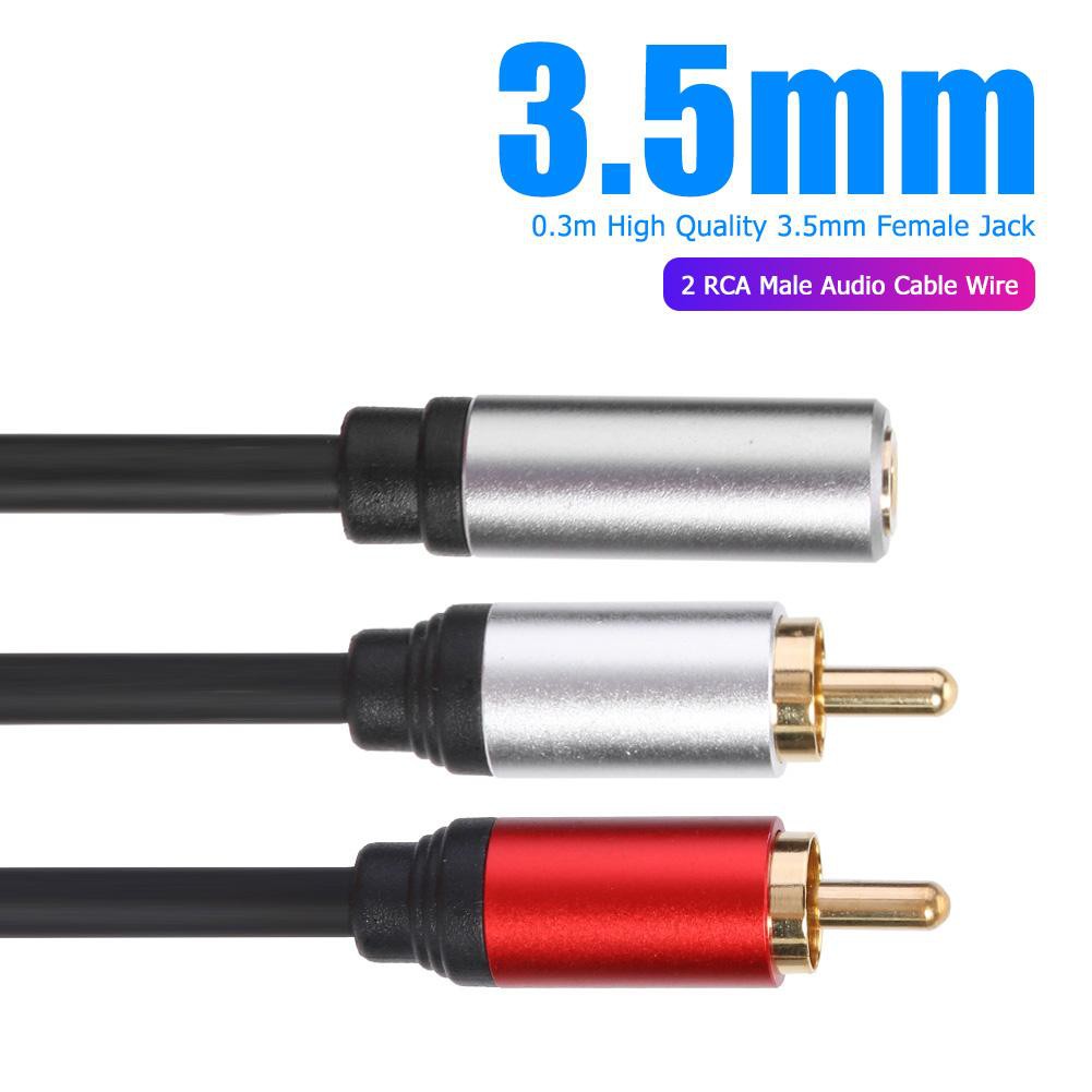 Dây Cáp Âm Thanh Chữ Y 0.3m 3.5mm Với 2 Đầu Rca