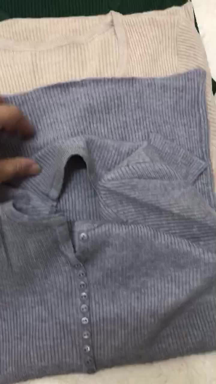 Áo len nữ dài tay phối cúc phong cách Hàn Quốc (Video+Ảnh thật) T190 - T2 Fashion | BigBuy360 - bigbuy360.vn