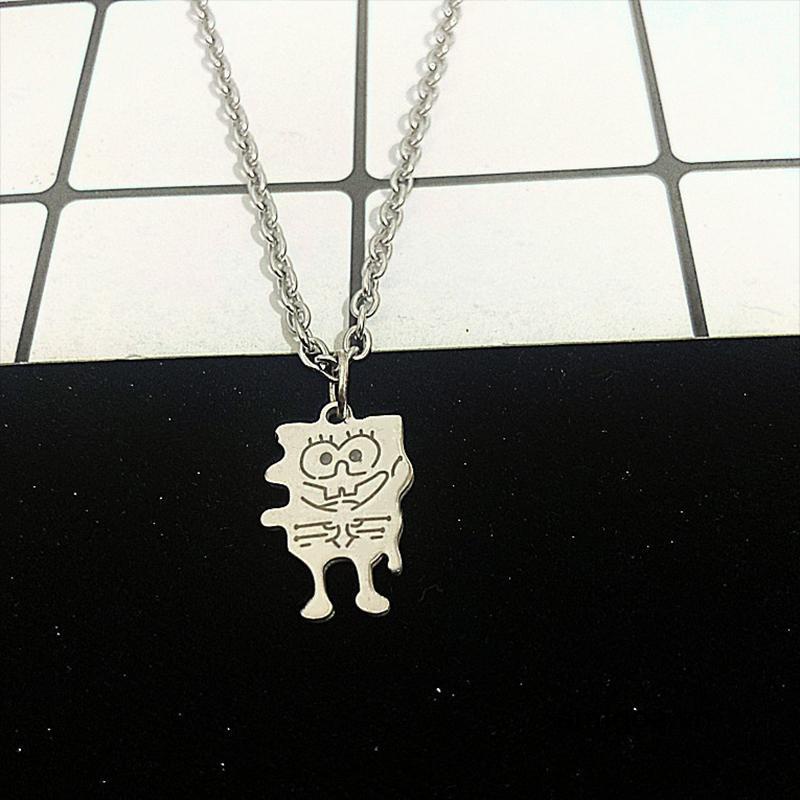 ✨✨Vòng cổ mặt hình SpongeBob phong cách hip hop đơn giản sáng tạo dành cho cặp đôi bạn thân