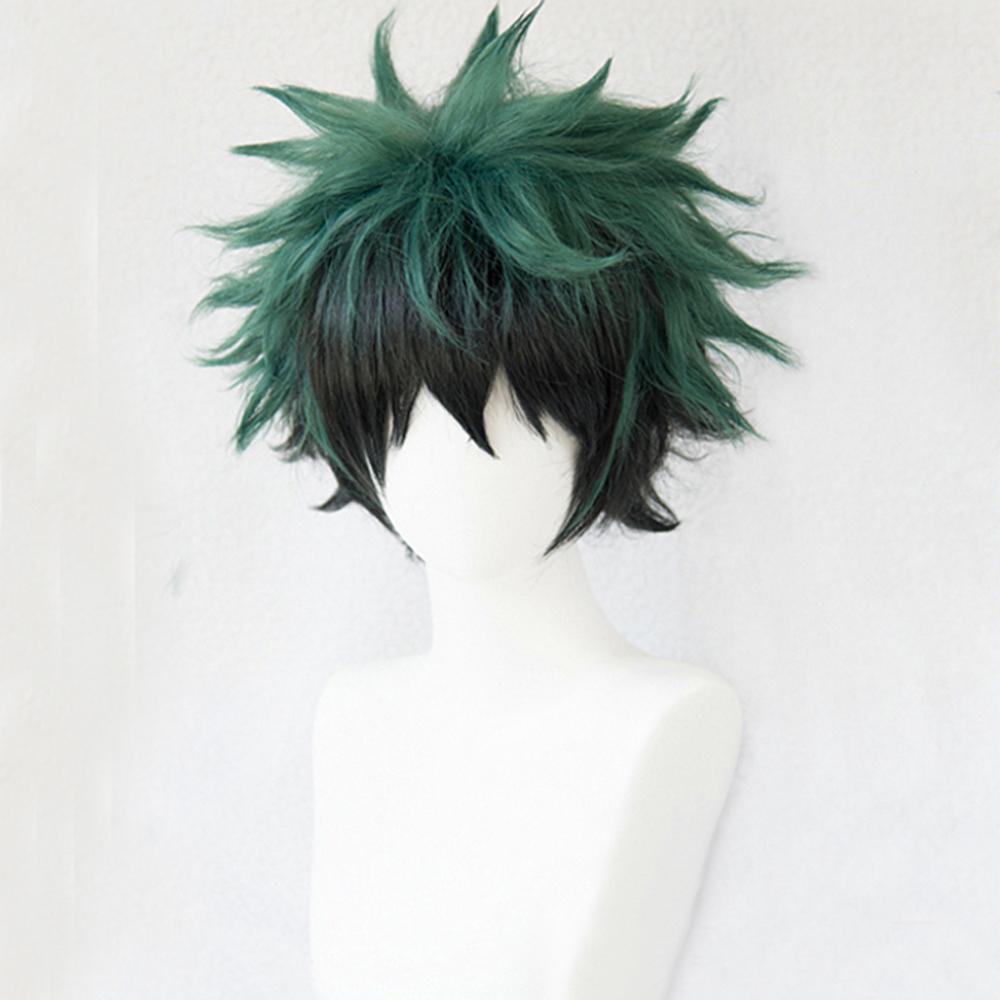 Bộ Tóc Giả Ngắn Màu Ombre Đen Và Xanh Lá Dùng Hóa Trang Nhân Vật Izuku Midoriya Deku