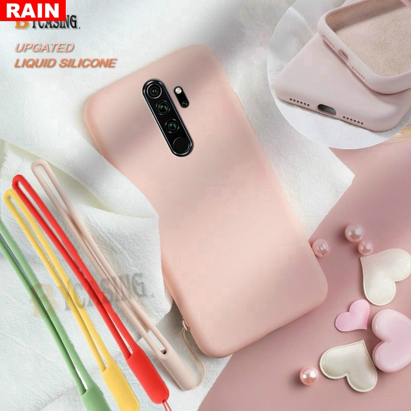 Ốp điện thoại silicon lỏng mềm mịn kèm dây đeo cho OPPO Reno 2F 2Z Reno 2 ACE Reno 10 Zoom