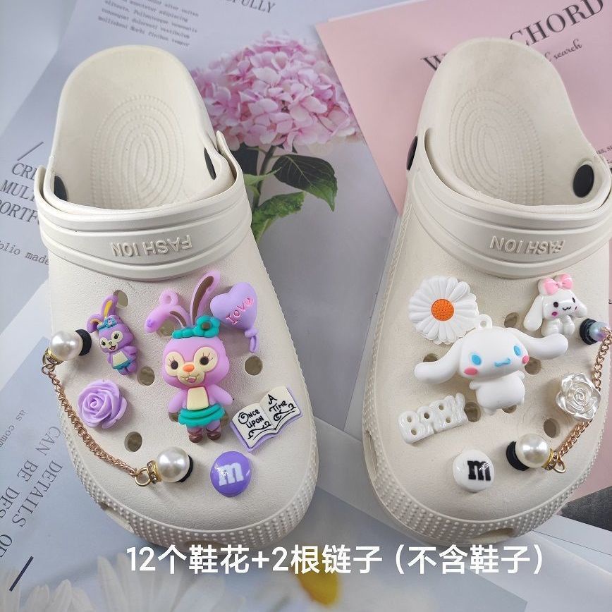 crocs sticker Nút Gắn Giày Hình Hoạt Hình Đáng Yêu DIYshoes sticker Accessories Stickers Sandals Shoe Decoration