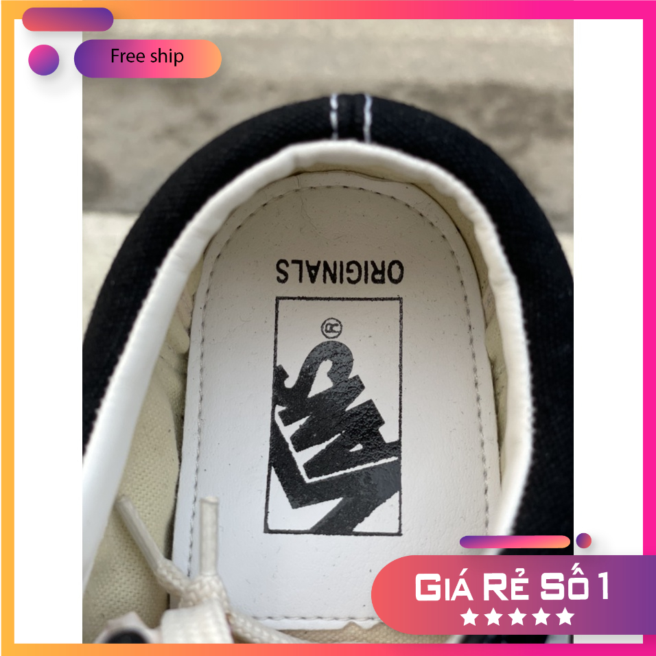 Giày 𝐕𝐚𝐧𝐬 𝐎𝐥𝐝 𝐒𝐤𝐨𝐨𝐥 - Giày Sneaker 𝐕𝐚𝐧𝐬 Đen kẻ trắng nhung nỉ cao cấp nam nữ