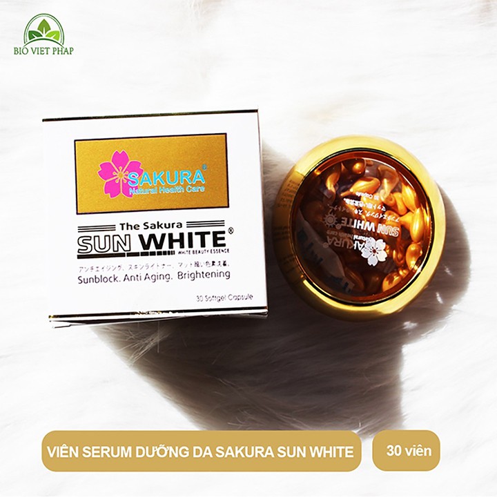 Serum Chống Nắng Sakura Sun White Hộp 30 viên - Giúp Chống Nắng, Giữ Ẩm &amp; Ngăn Ngừa Lão Hóa - Coastlinecare Pharmacy