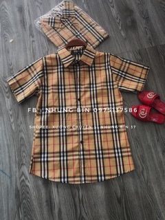 Áo sơ mi kẻ bbry cộc tay nữ hot ( có sẵn )