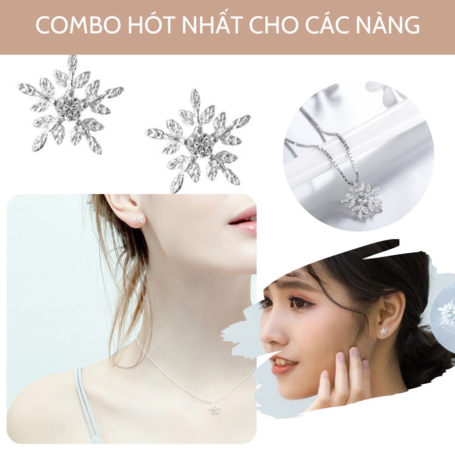 Bông tai bạc Ý 925 Hoa Bông Tuyết Dành Cho Nữ ANTA Jewelry ATJ3032B