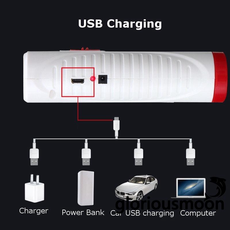 Đèn pin năng lượng mặt trời có cổng sạc USB dùng khi đi cắm trại