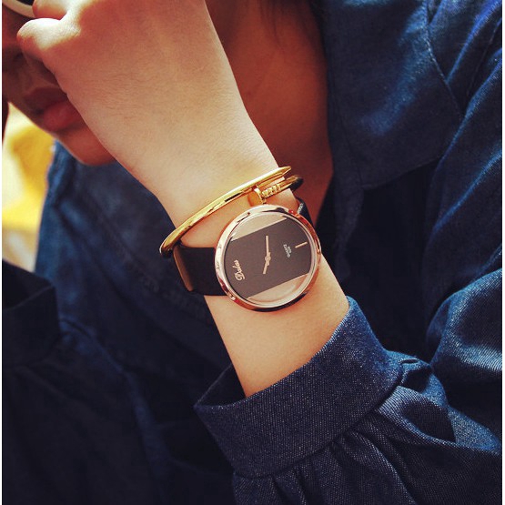 Đồng hồ đeo tay dây da phong cách cổ điển cho nữ