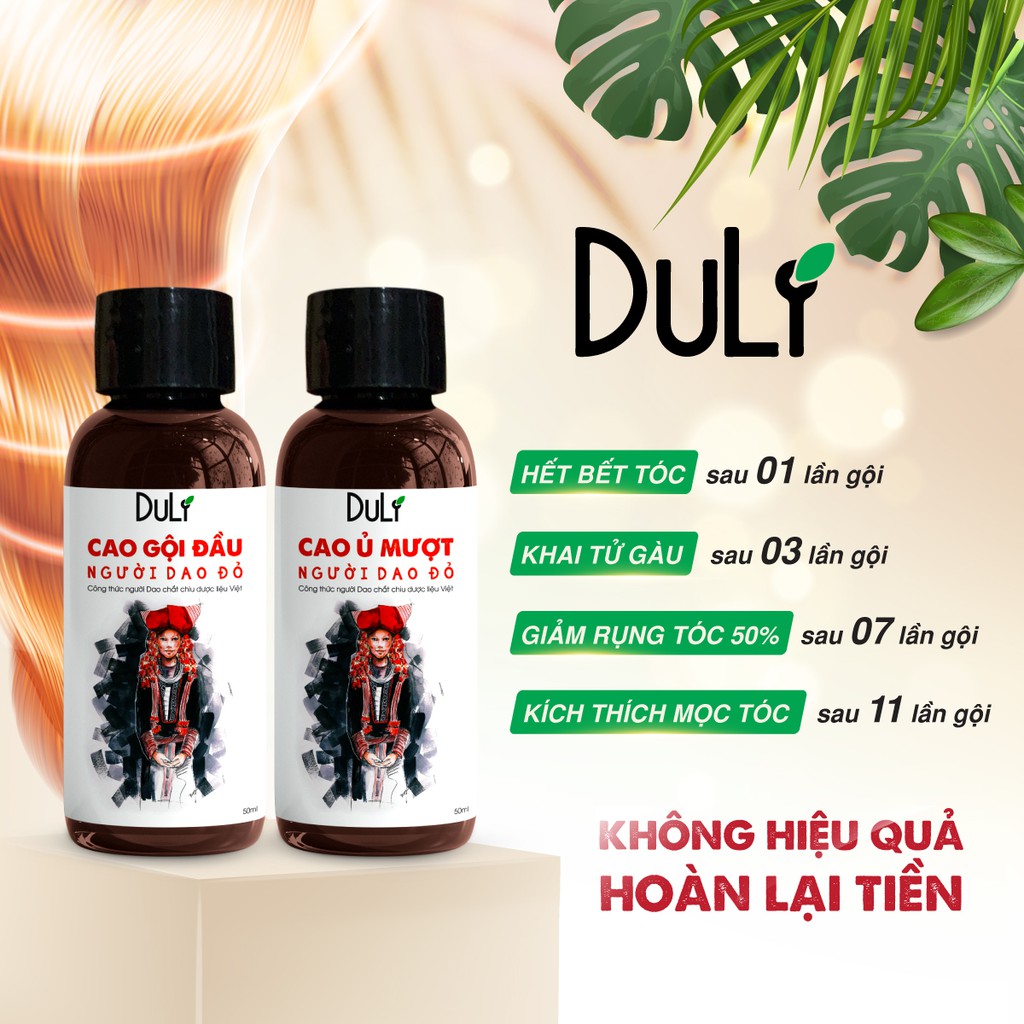 CẶP CAO DẦU GỘI THẢO DƯỢC DULIVE NGƯỜI DAO ĐỎ 50ML GIẢM RỤNG TÓC, MƯỢT TÓC