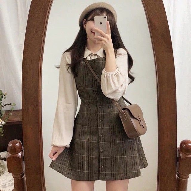 ┅[ORDER] Set váy yếm áo sơ mi tiểu thư 🎀