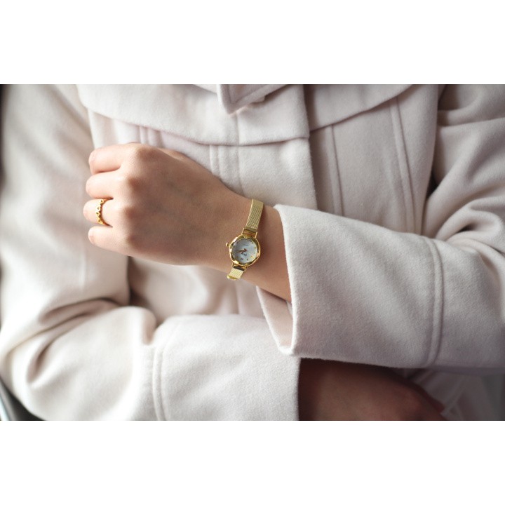 Đồng hồ nữ YUHAO YH01 mặt tròn kính 3D dây thép lụa sành điệu | BigBuy360 - bigbuy360.vn