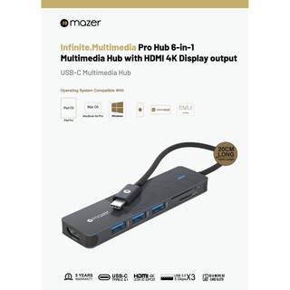 Cổng chuyển đổi Hub Mazer USBC Multimedia Pro 6in1