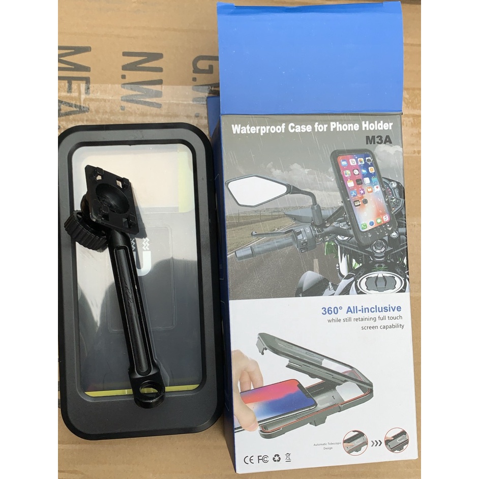 GIÁ ĐỠ KẸP ĐIỆN THOẠI GẮN CHÂN GƯƠNG XE MÁY CHỐNG NƯỚC