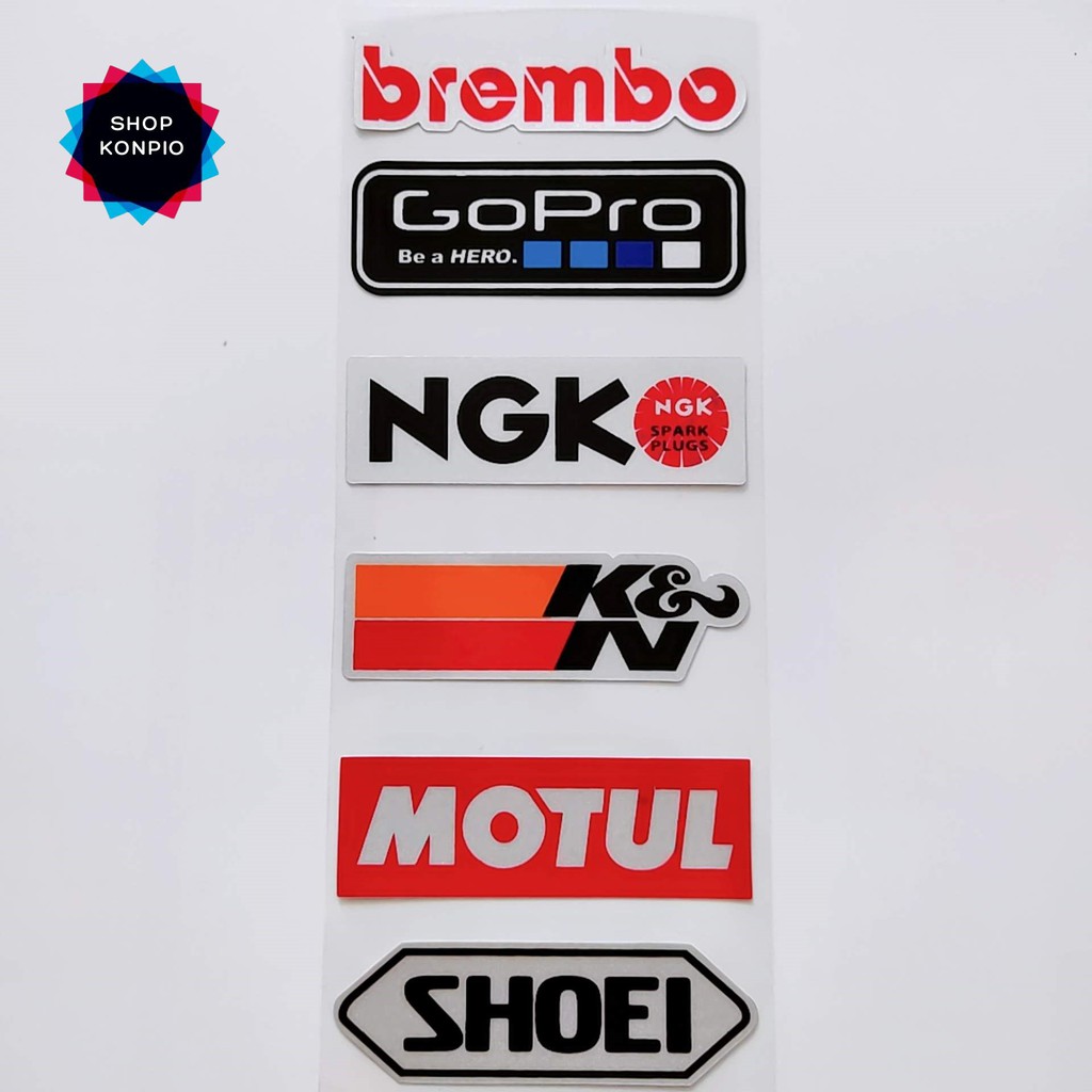 Bộ Tem Sticker Phản Quang Brembo GoPro Cao Cấp Dán Xe Máy, Ô Tô, Mũ Bảo Hiểm, Chống Thấm Nước, Chống Bay Màu