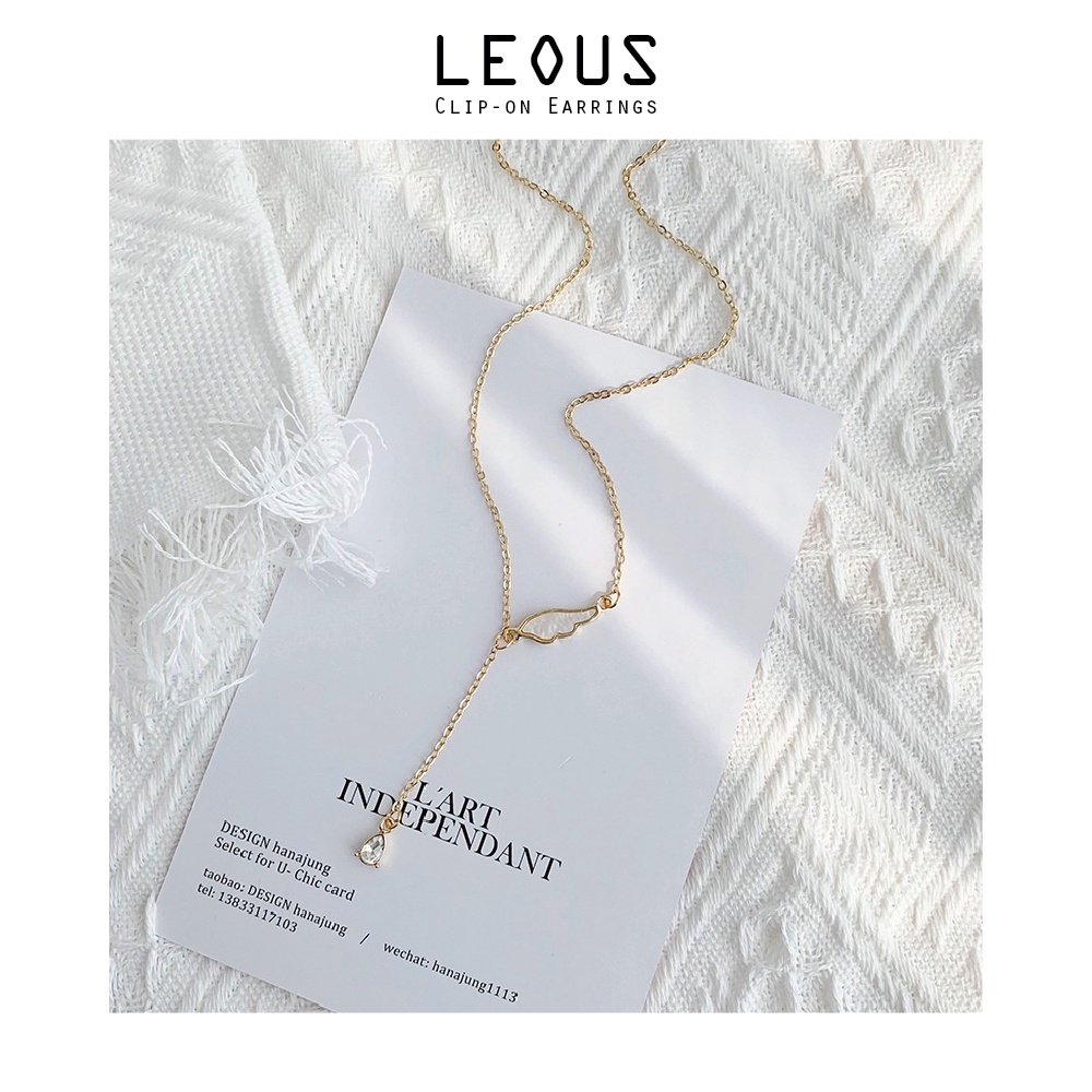 Vòng cổ choker mặt cánh chim  đính đá trong suốt hologram VC018 Leous Accessories