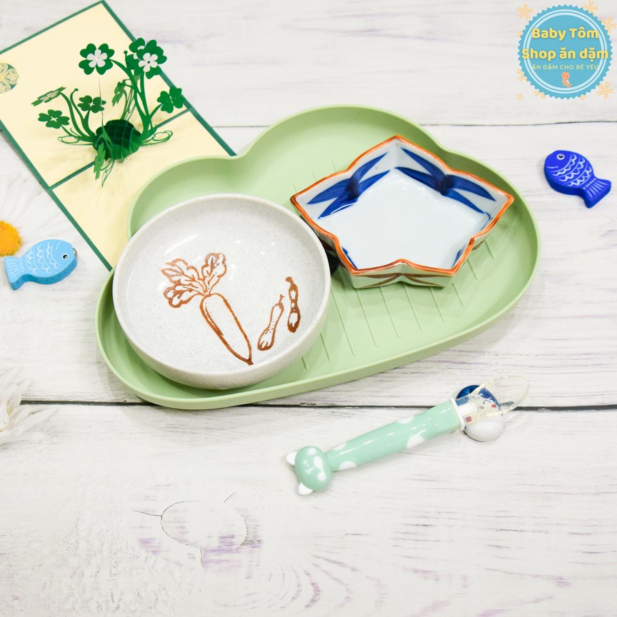 Combo bát ăn dặm gốm Nhật NPP Baby Tôm