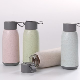Bình giữ nhiệt thủy tinh vỏ nhựa có quai xách dung tích 350ml - Bình giữ nhiệt lúa mạch MS9
