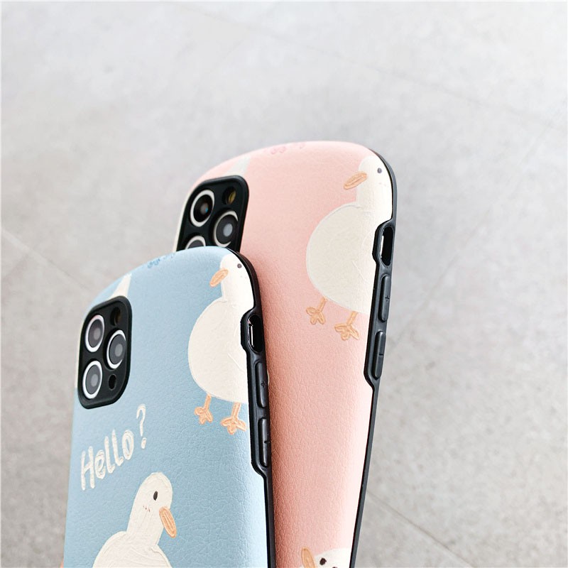 Ốp lưng iphone Hello Duck IMD viền cong dày dặn 5/5s/6/6plus/6s/6splus/7/7plus/8/8plus/x/xr/xs/11/12/pro/max/plus/promax