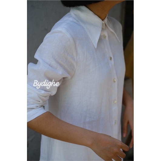 Đầm sơ mi form suông Linen